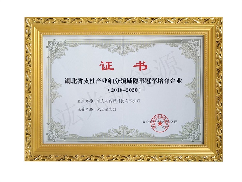 热烈祝贺我司荣获湖北省支柱工业隐形冠军称呼！